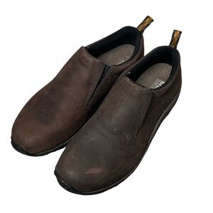 Merrell men’s jungle moc in nubuck brown leather slip on size 13